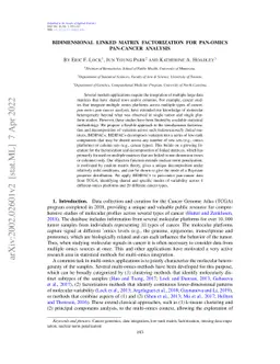 Bidimensional linked matrix factorization for pan-omics pan-cancer
  analysis