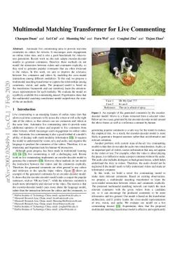 Multimodal Matching Transformer for Live Commenting