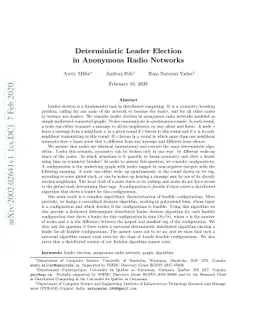 Deterministic Leader Election in Anonymous Radio Networks