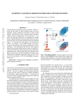 Learning Class Regularized Features for Action Recognition