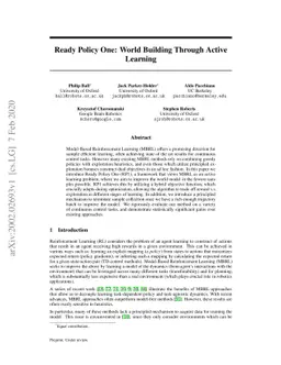 Ready Policy One: World Building Through Active Learning