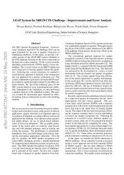 LEAP System for SRE19 CTS Challenge -- Improvements and Error Analysis