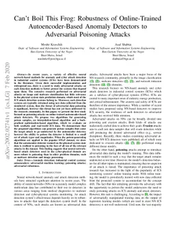 Can't Boil This Frog: Robustness of Online-Trained Autoencoder-Based
  Anomaly Detectors to Adversarial Poisoning Attacks