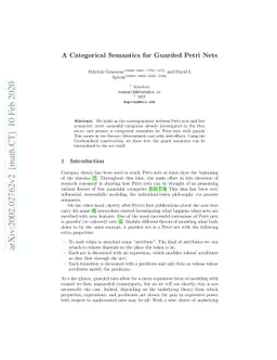 A Categorical Semantics for Guarded Petri Nets