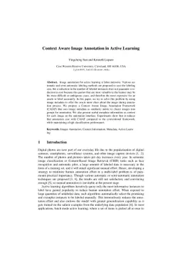 Context Aware Image Annotation in Active Learning