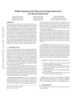 RAID: Randomized Adversarial-Input Detection for Neural Networks