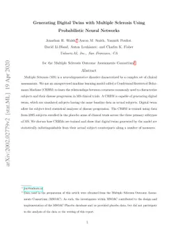 Generating Digital Twins with Multiple Sclerosis Using Probabilistic
  Neural Networks