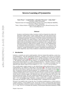 Inverse Learning of Symmetries