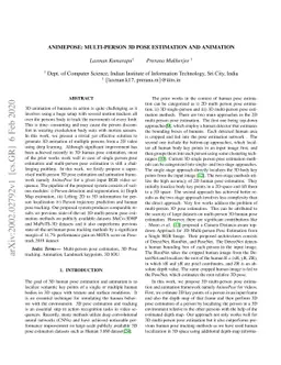 AnimePose: Multi-person 3D pose estimation and animation