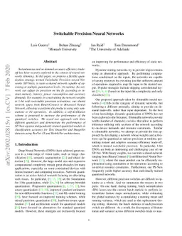 Switchable Precision Neural Networks