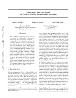 Noisy-Input Entropy Search for Efficient Robust Bayesian Optimization