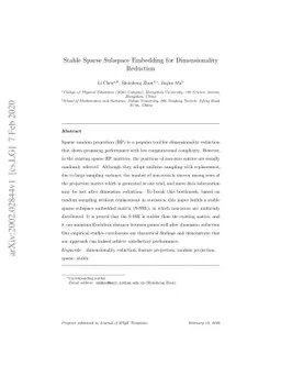 Stable Sparse Subspace Embedding for Dimensionality Reduction