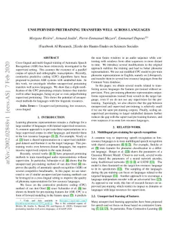 Unsupervised pretraining transfers well across languages