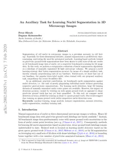 An Auxiliary Task for Learning Nuclei Segmentation in 3D Microscopy
  Images