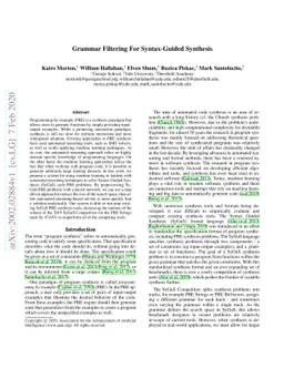 Grammar Filtering For Syntax-Guided Synthesis