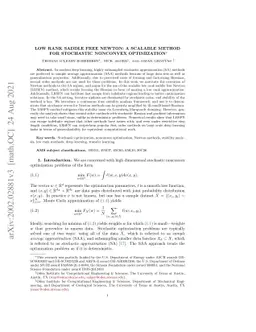 Low Rank Saddle Free Newton: A Scalable Method for Stochastic Nonconvex
  Optimization