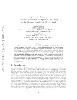 Sparse and Smooth: improved guarantees for Spectral Clustering in the
  Dynamic Stochastic Block Model