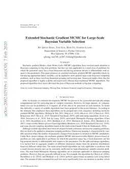 Extended Stochastic Gradient MCMC for Large-Scale Bayesian Variable
  Selection