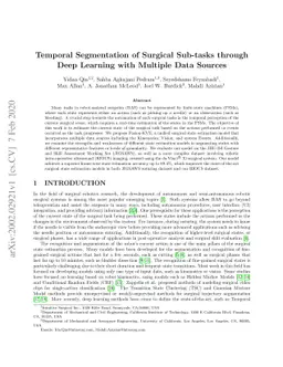 Temporal Segmentation of Surgical Sub-tasks through Deep Learning with
  Multiple Data Sources