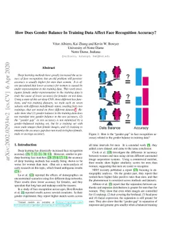How Does Gender Balance In Training Data Affect Face Recognition
  Accuracy?