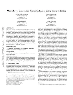 Mario Level Generation From Mechanics Using Scene Stitching