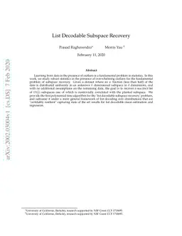 List Decodable Subspace Recovery