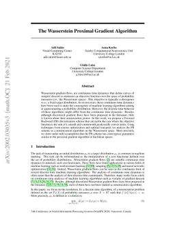 The Wasserstein Proximal Gradient Algorithm