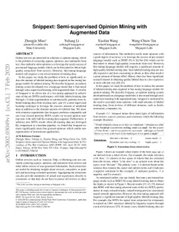 Snippext: Semi-supervised Opinion Mining with Augmented Data