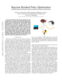 Bayesian Residual Policy Optimization: Scalable Bayesian Reinforcement
  Learning with Clairvoyant Experts