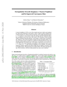 Extrapolation Towards Imaginary $0$-Nearest Neighbour and Its Improved
  Convergence Rate