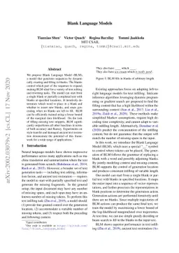 Blank Language Models