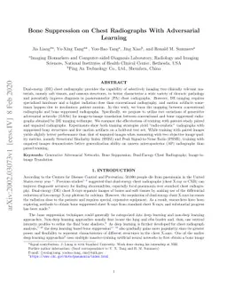 Bone Suppression on Chest Radiographs With Adversarial Learning