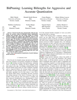 BitPruning: Learning Bitlengths for Aggressive and Accurate Quantization