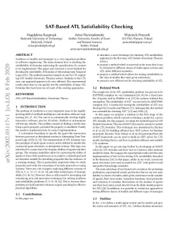 SAT-Based ATL Satisfiability Checking