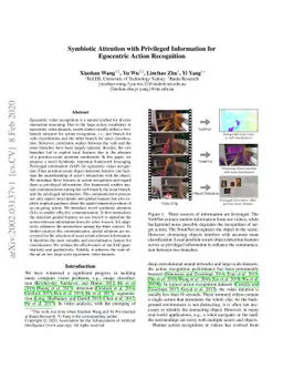 Symbiotic Attention with Privileged Information for Egocentric Action
  Recognition