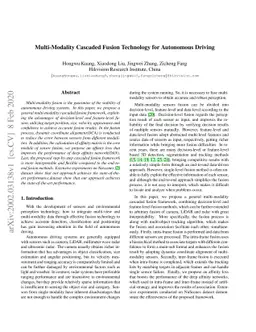 Multi-Modality Cascaded Fusion Technology for Autonomous Driving