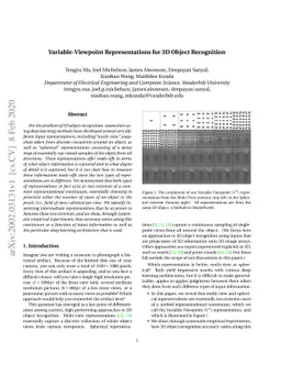 Variable-Viewpoint Representations for 3D Object Recognition