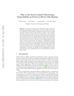 Why is My Secret Leaked? Discovering Vulnerabilities in Device-to-Device
  File Sharing