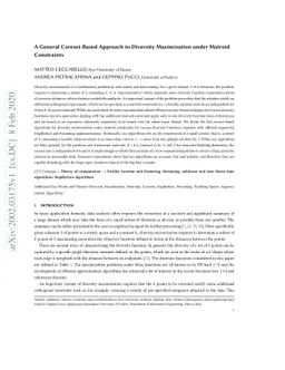 A General Coreset-Based Approach to Diversity Maximization under Matroid
  Constraints