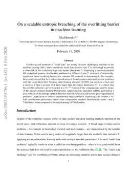 On a scalable entropic breaching of the overfitting barrier in machine
  learning