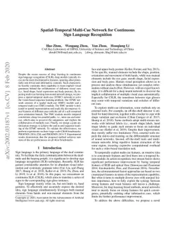 Spatial-Temporal Multi-Cue Network for Continuous Sign Language
  Recognition