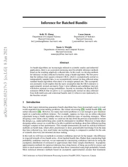 Inference for Batched Bandits