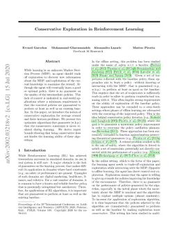 Conservative Exploration in Reinforcement Learning