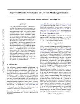Supervised Quantile Normalization for Low-rank Matrix Approximation