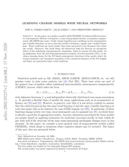 Learning CHARME models with neural networks