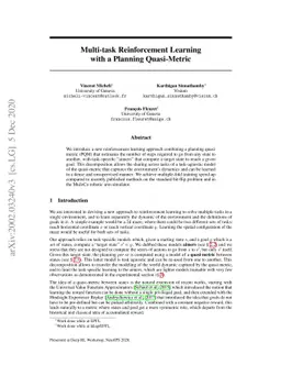 Multi-task Reinforcement Learning with a Planning Quasi-Metric
