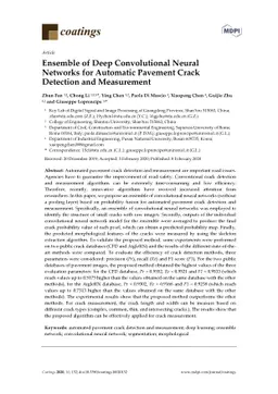 Ensemble of Deep Convolutional Neural Networks for Automatic Pavement
  Crack Detection and Measurement