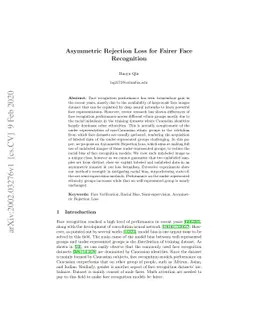 Asymmetric Rejection Loss for Fairer Face Recognition