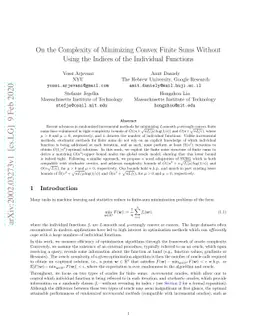 On the Complexity of Minimizing Convex Finite Sums Without Using the
  Indices of the Individual Functions