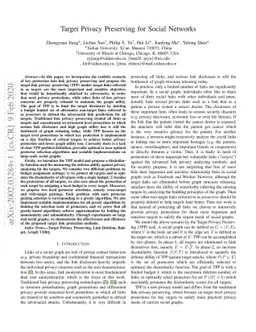 Target Privacy Preserving for Social Networks